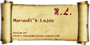 Marusák Lajos névjegykártya